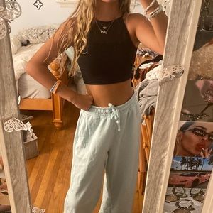 Black Cropped High Neck Sheer Chest Athletic Top